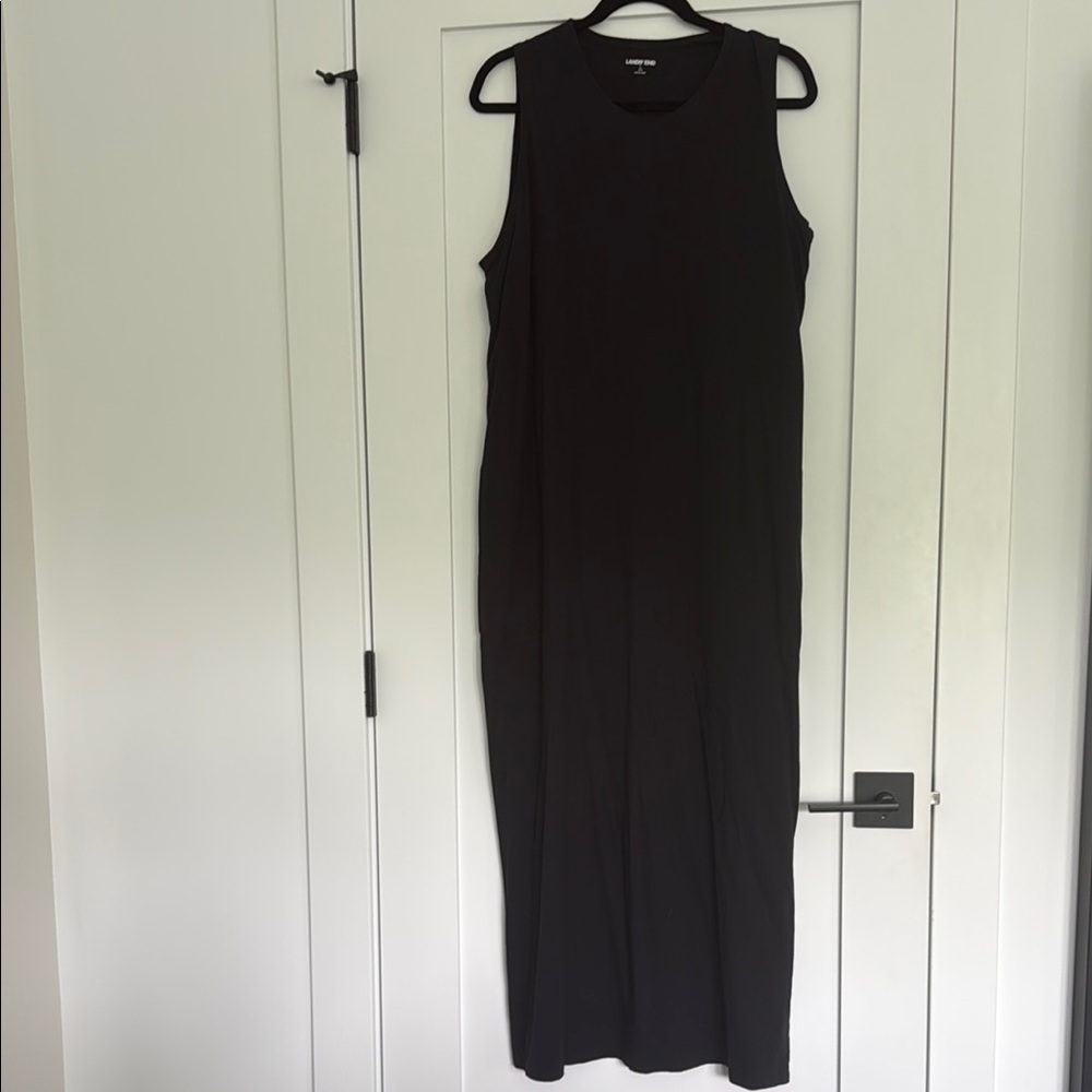 Lands' End Black Tank Maxi Dress